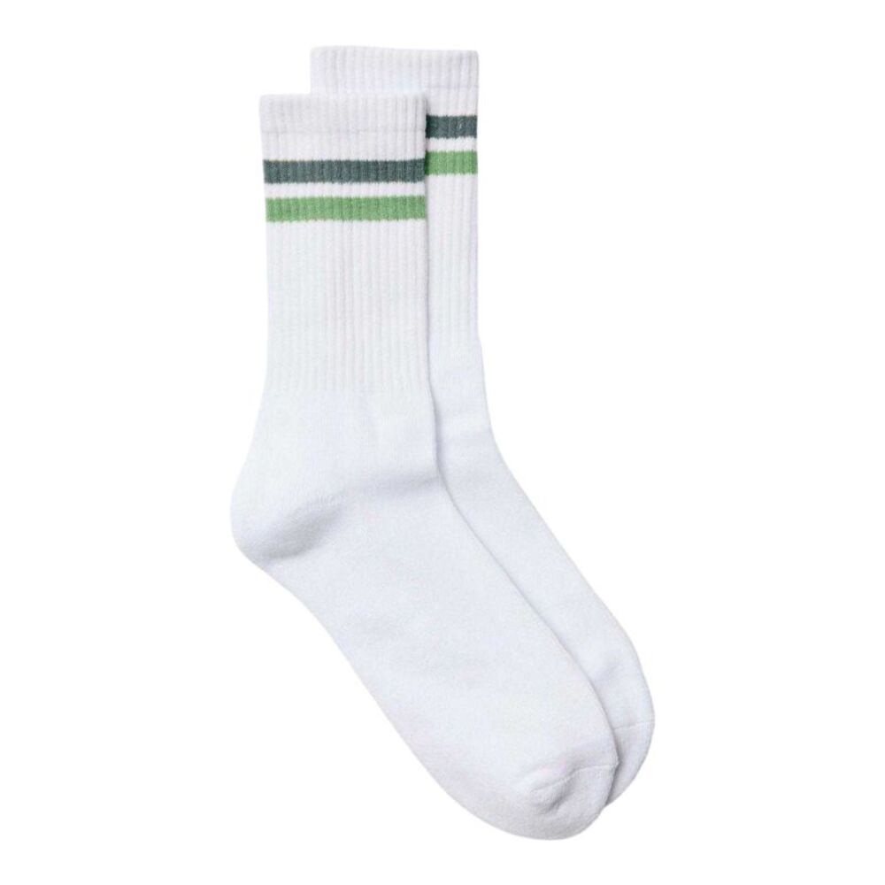 Vero Moda Mens Sport Crew Socks / White/Green